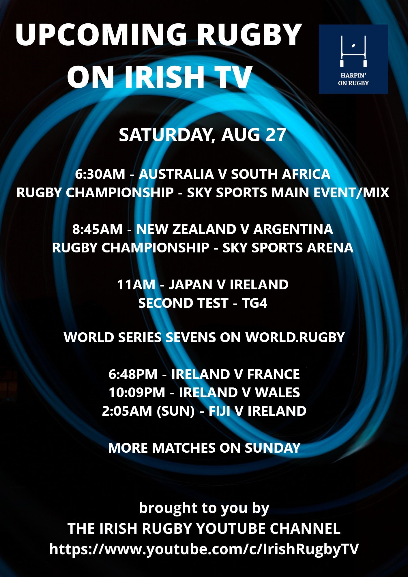 Rugby on TV Aug 25-31